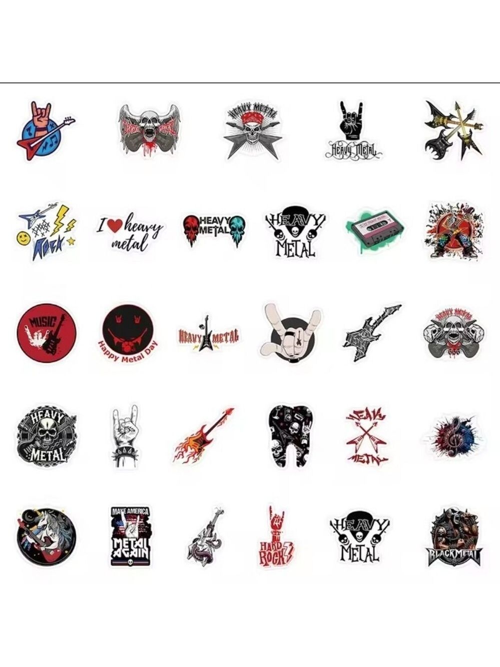 2/$10 25 Piece Heavy Metal Rocker Punk Sticker Set - Picture 3 of 5